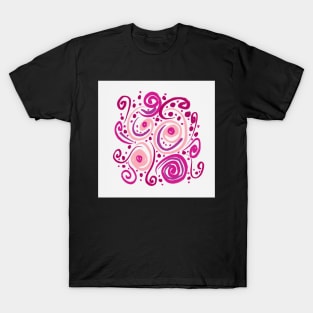 Pink Purple Abstract Line Art T-Shirt